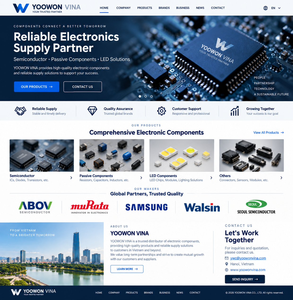 YOOWON VINA electronic components company homepage